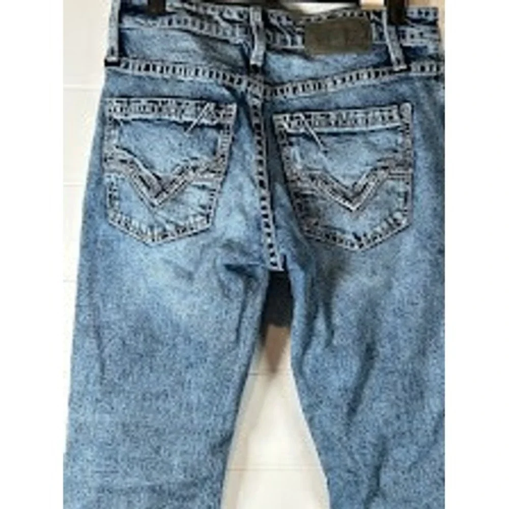 Buckle BKE Jake Straight Leg Acid Wash Distressed Blue Denim‎ Jeans 29x30 Mens